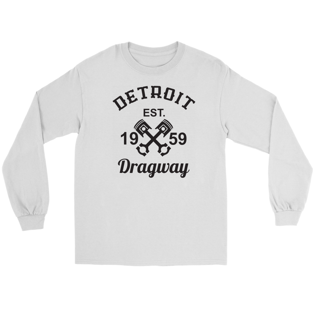 Detroit Dragway® Crossed Pistons Long Sleeve T-Shirt