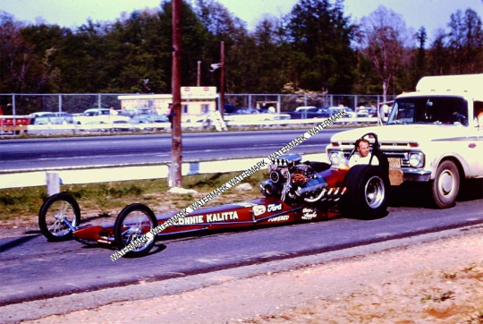 This is an 8 x 10" Glossy photo of Color Photo Of Connie Kalitta In His Dragster