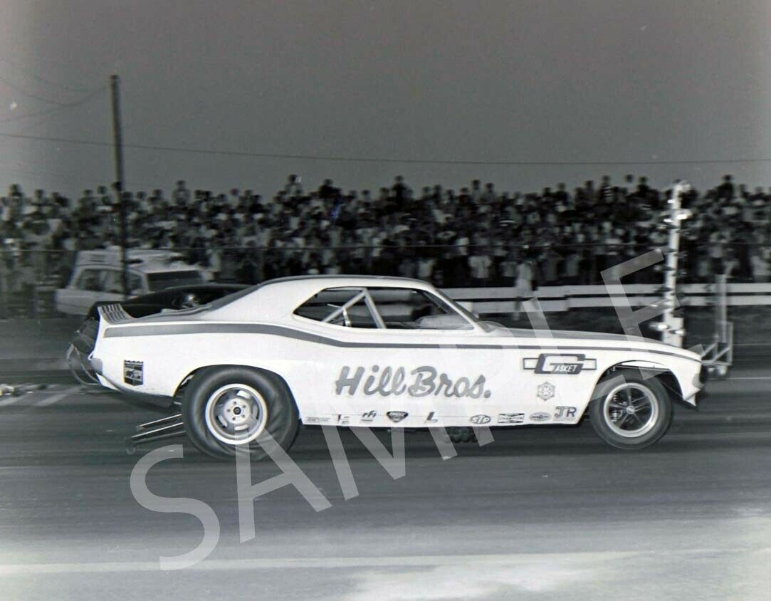 8 x 10" B&W Photo Of The Hill Bros. Funny Car