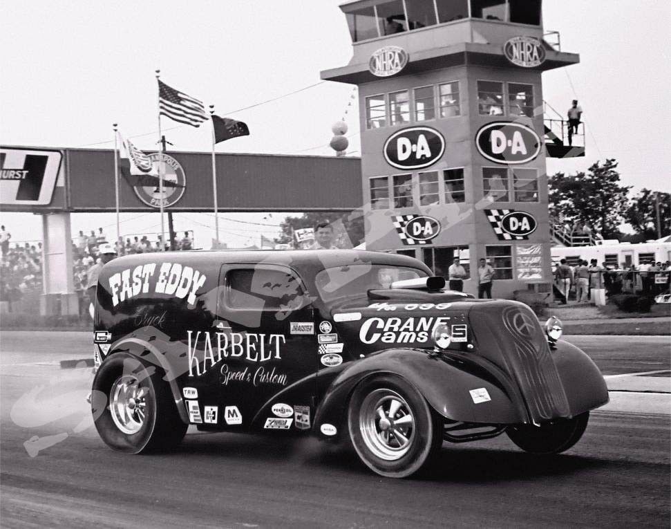 8 x 10" Fast Eddy Gasser Racing At Indy Made from Negative