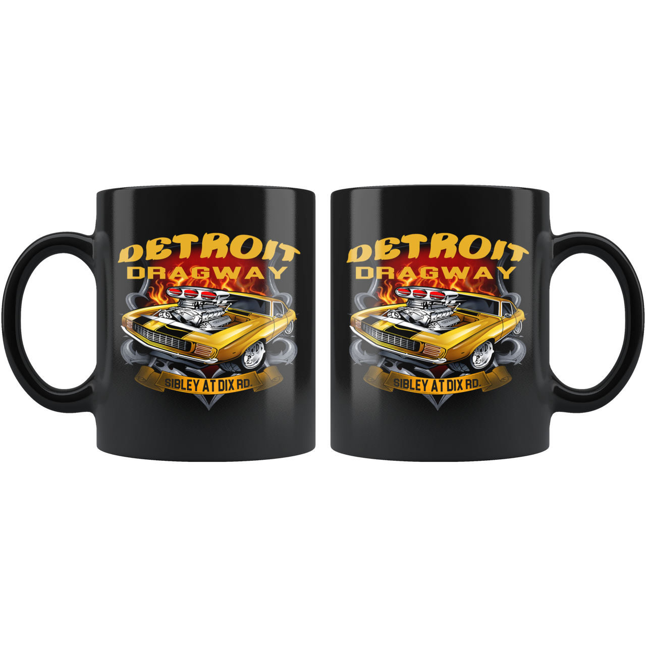 Detroit Dragway® Car Blower Black Mug