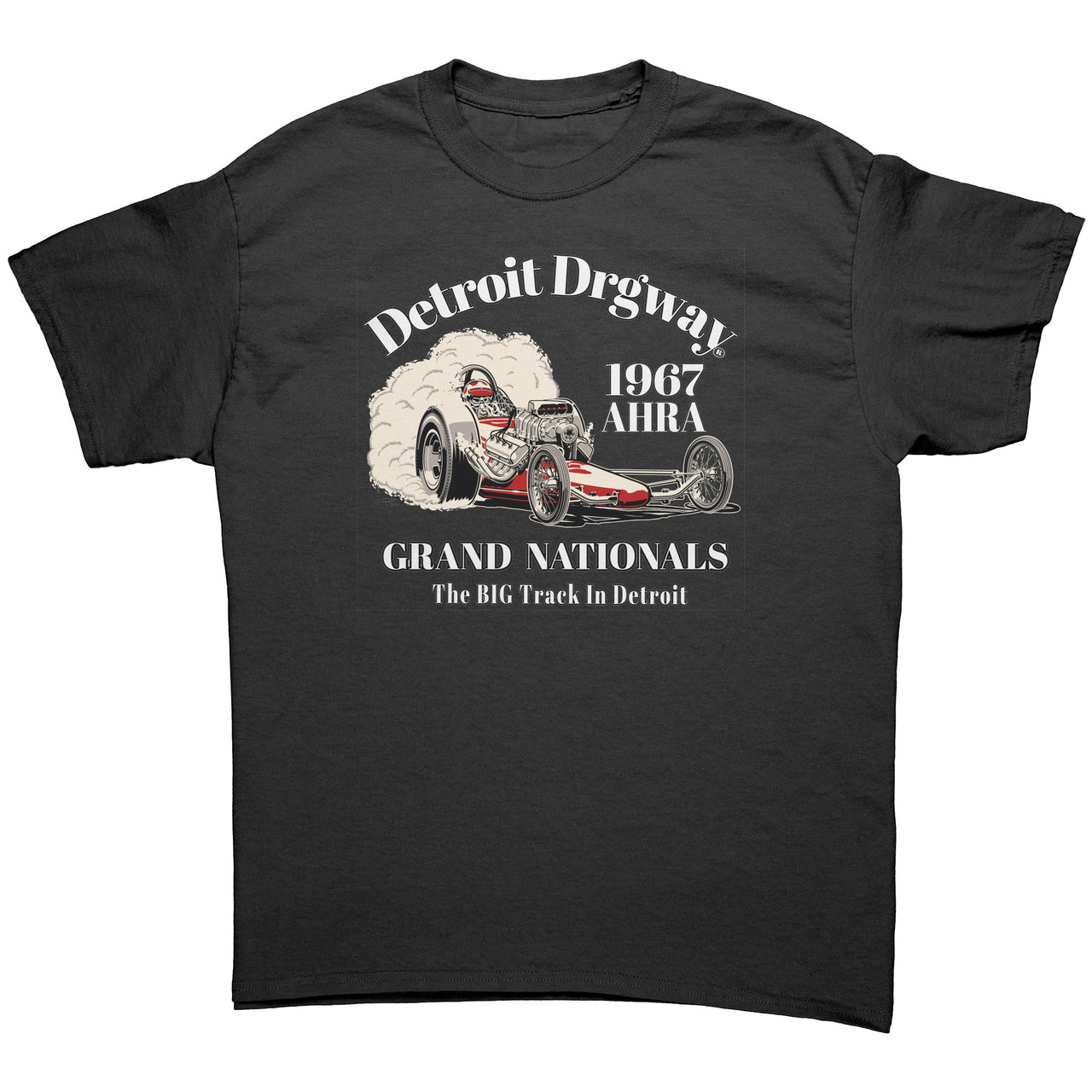 Detroit Dragway® 1967 Grand Nationals Short Sleeve T-Shirt Image On Front