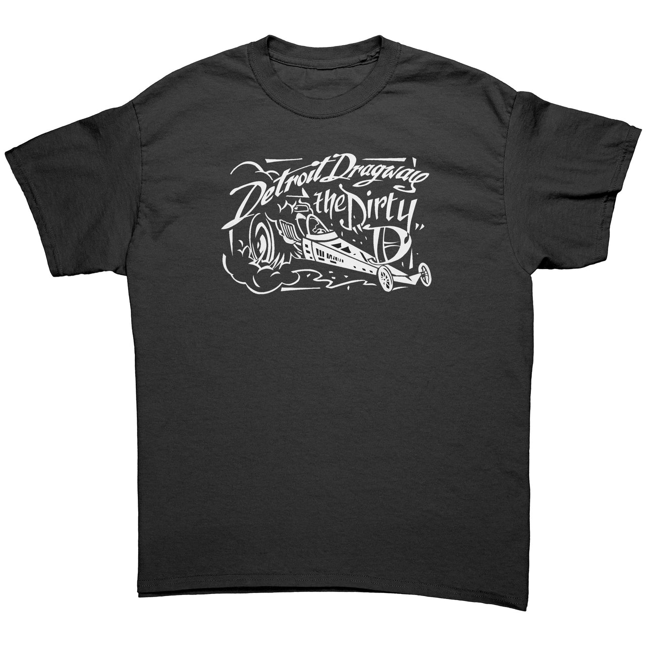 *Detroit Dragway® Dirty D Dragster Short Sleeve T White Image