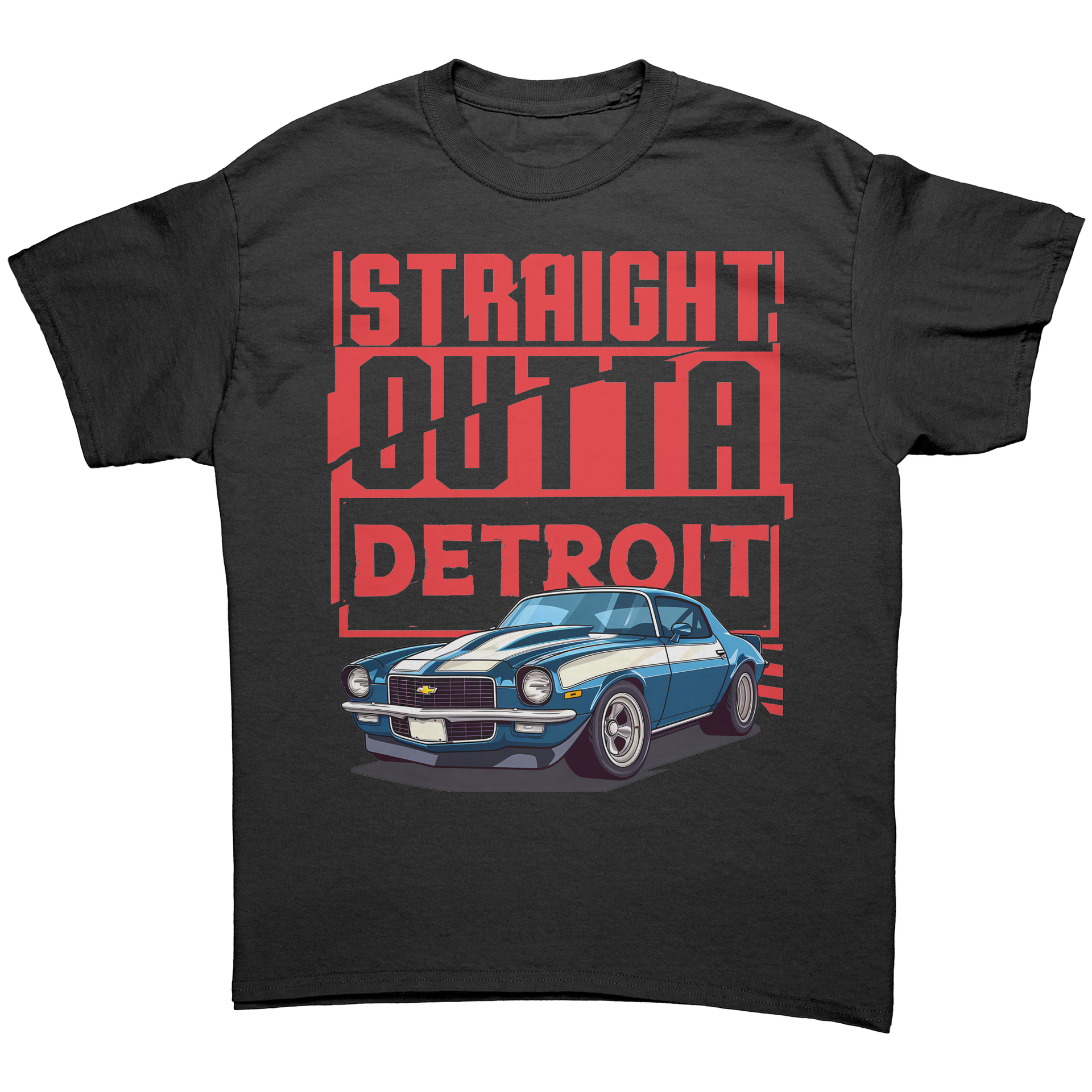 Straight_Outta_Detroit_Blue_Camaro_Tee_S_Black_Front_Mockup.png