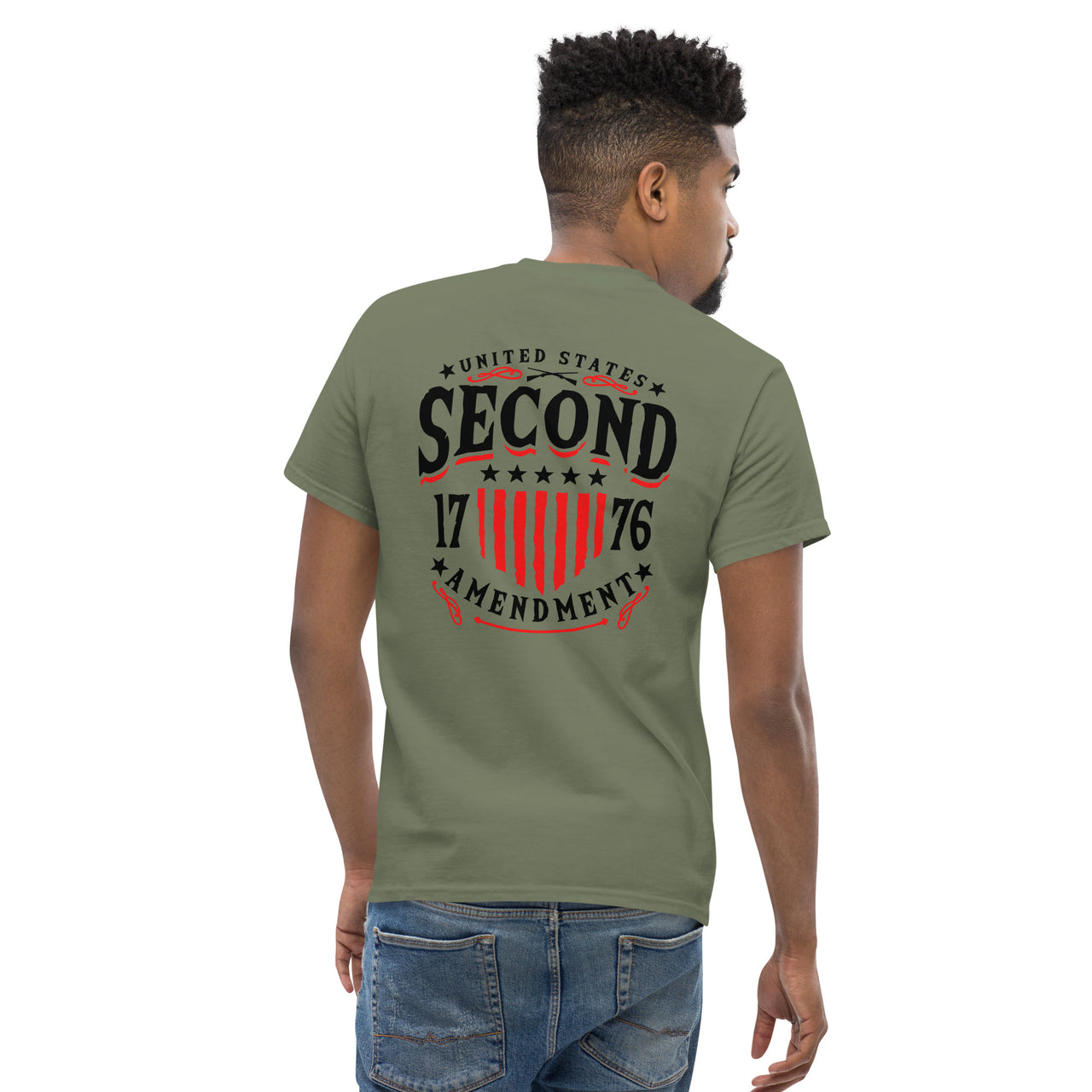 United States Second Amendment 1776 Men's classic tee Image On Back