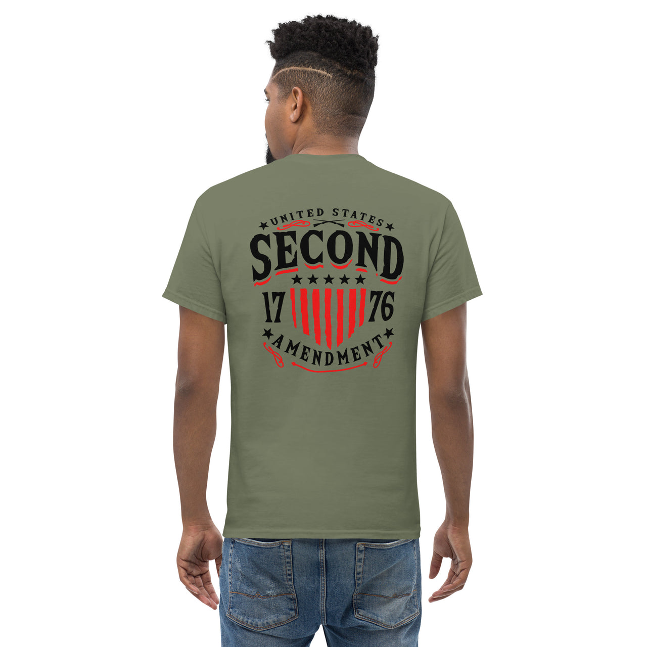 United States Second Amendment 1776 Men's classic tee Image On Back
