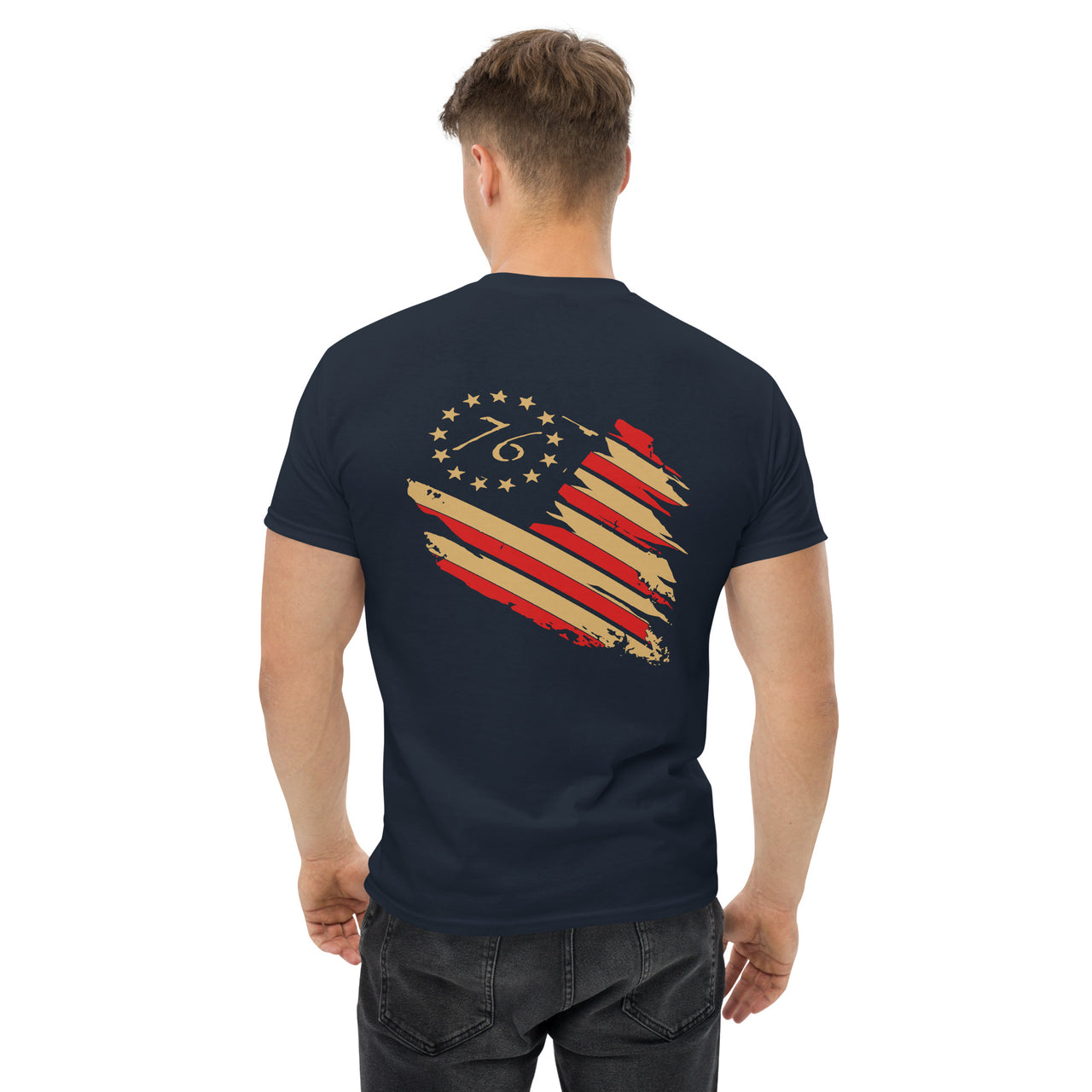 76 Flag Image On Back Men's classic tee