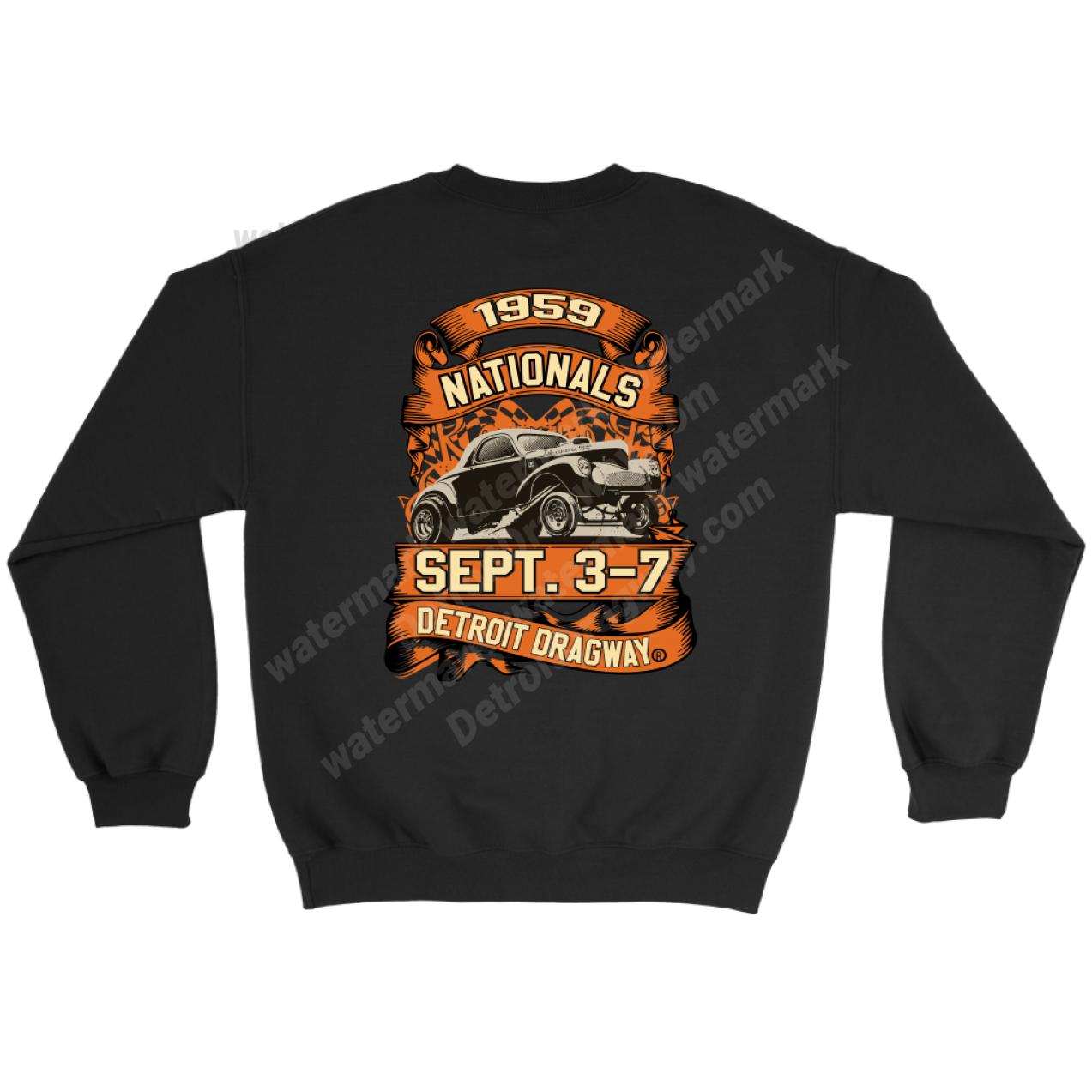 Detroit Dragway® 59 Nationals Sweatshirt Image On Back