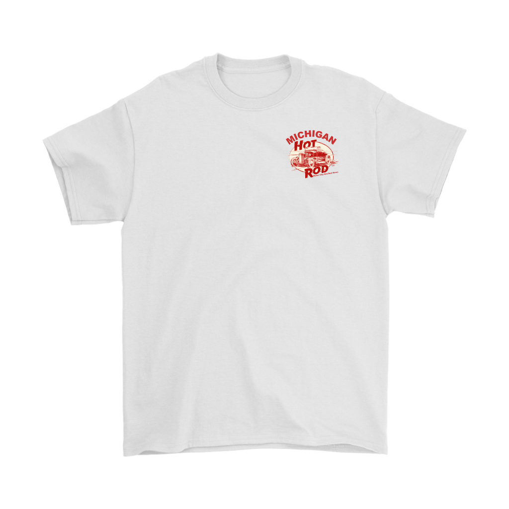 Michigan Hot Rod Shirt 1 Large Image On Back          MICHIGAN HOT ROD