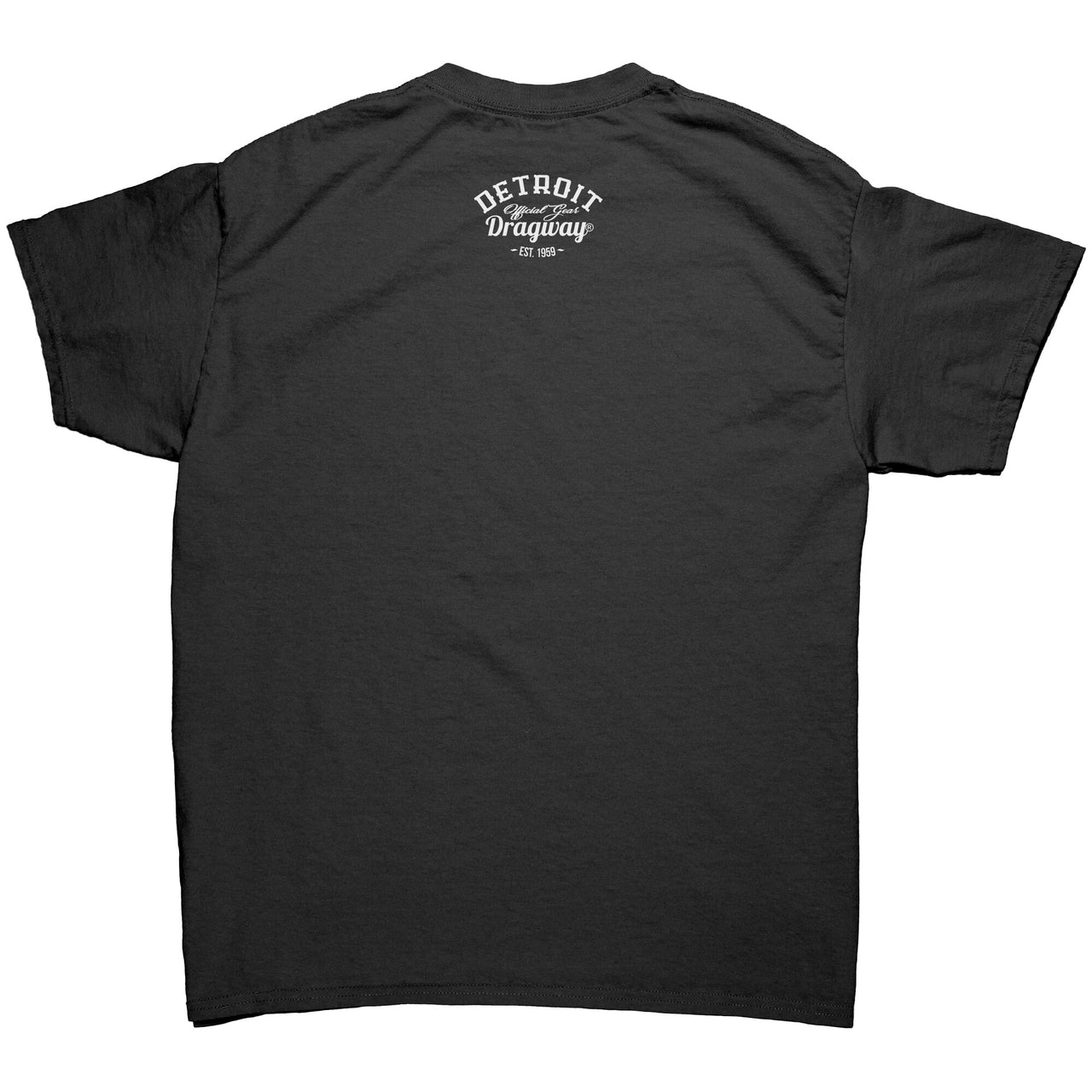 Detroit Dragway® Crossed Pistons Logo White Print Short Sleeve T-Shirt