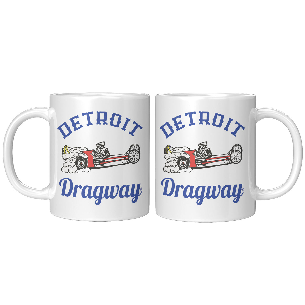 Detroit Dragway® Old School Logo White Mug