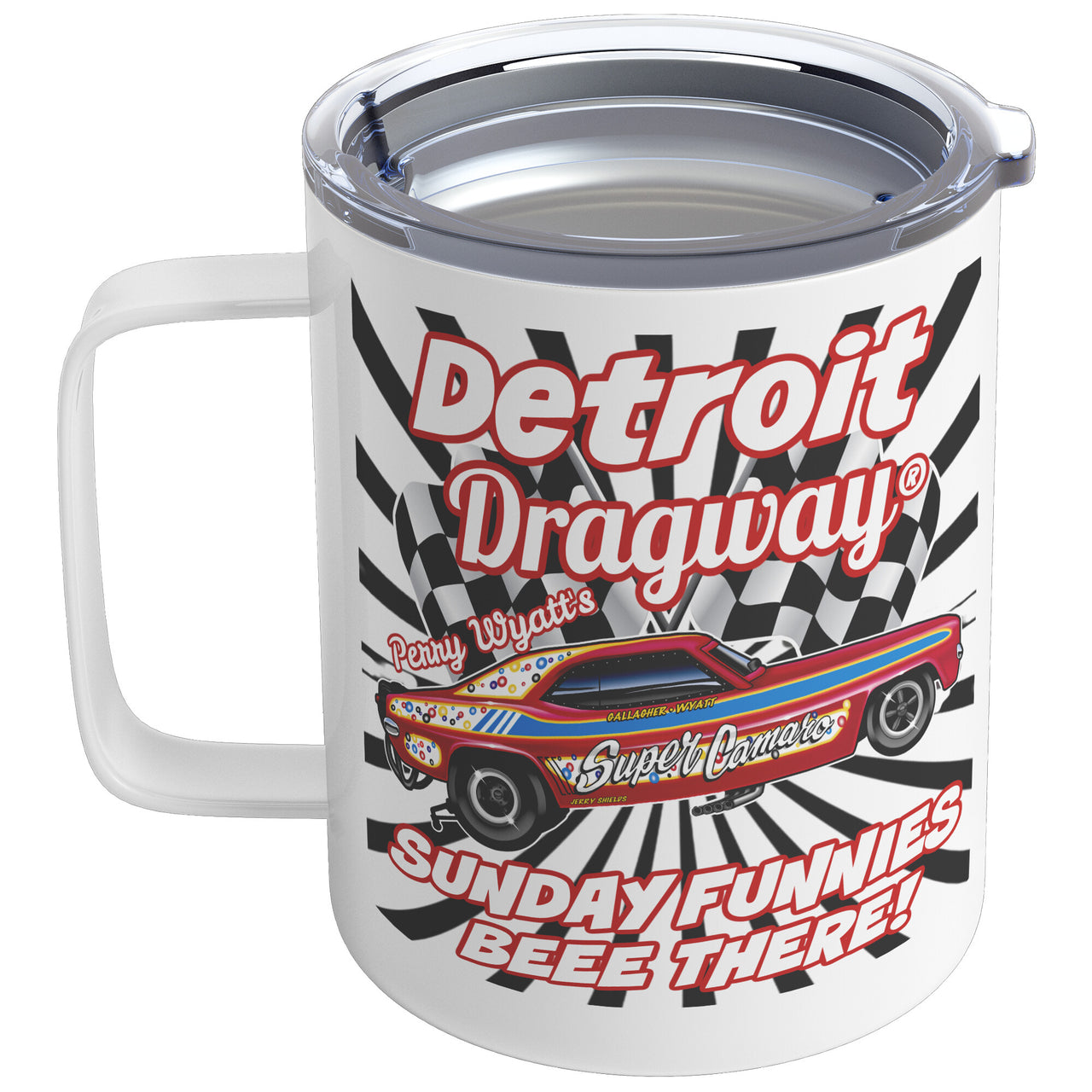 Detroit Dragway® Perry Wyatt's Super Camaro Funny Car mug