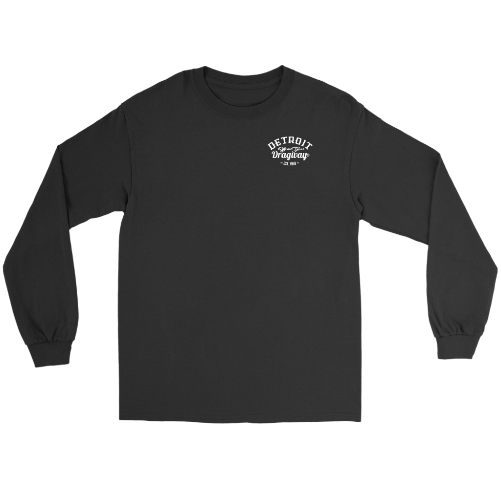 Detroit Dragway® Staging Tree Long Sleeve T-Shirt  Image On The Back