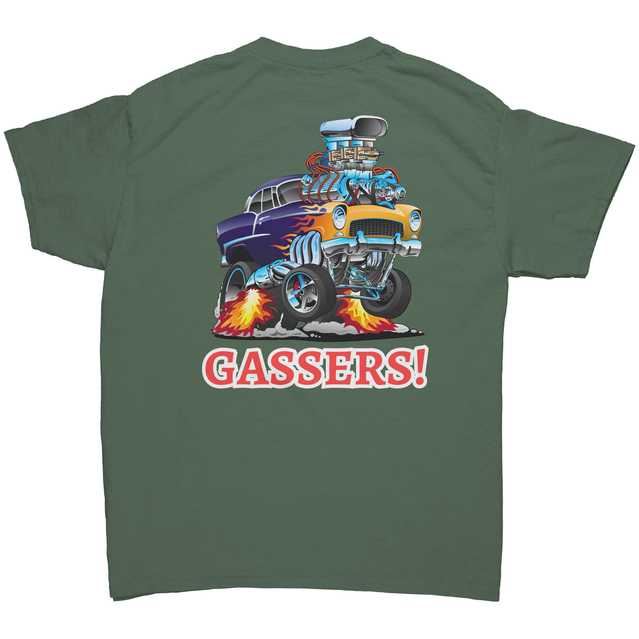 Gassers Men's T-Shirt Image On The Back