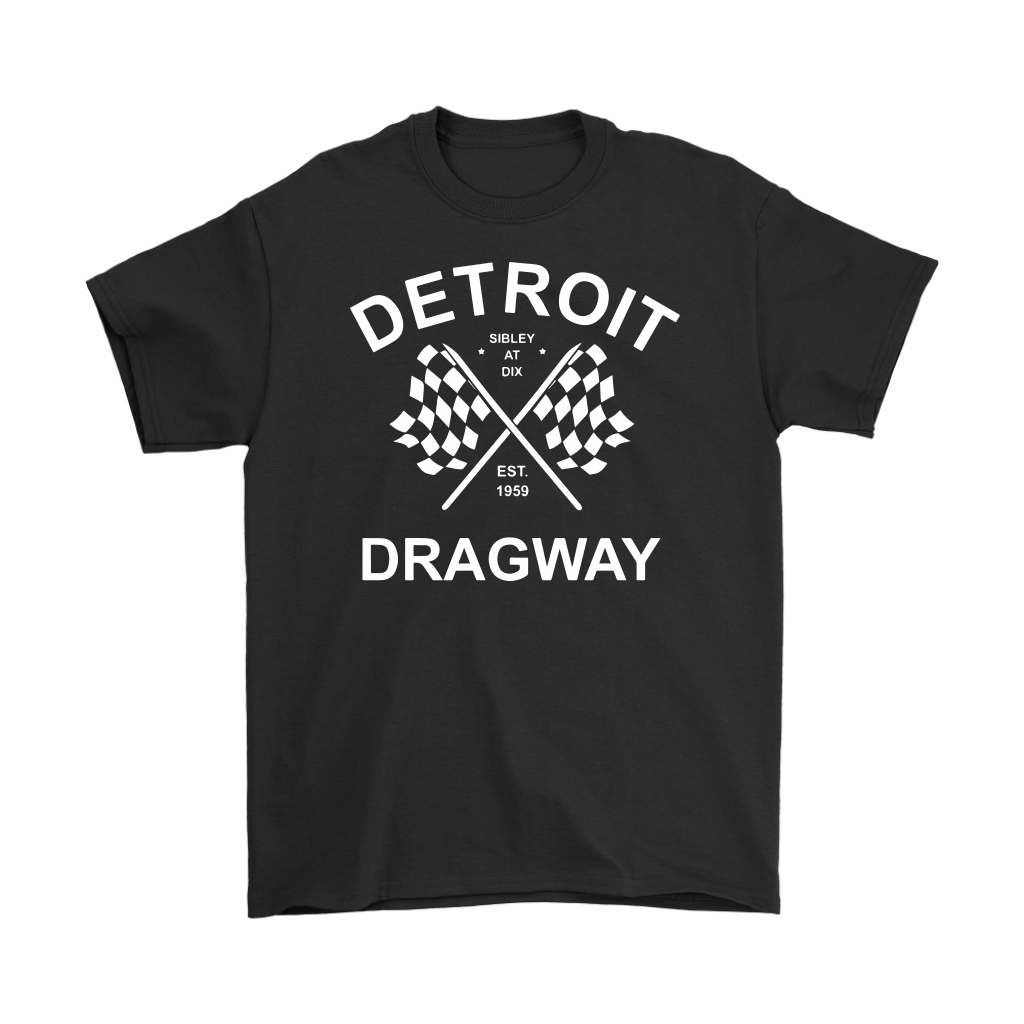 Detroit Dragway® Crossed Flags With Print Short Sleeve