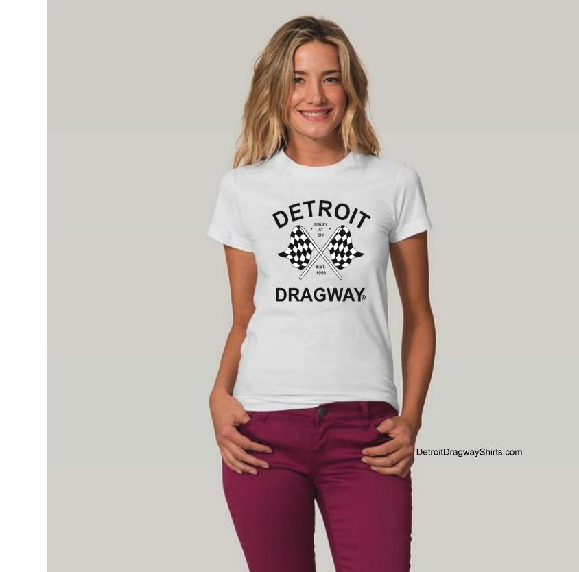 Detroit Dragway® Women's Checkered Flags T-Shirt