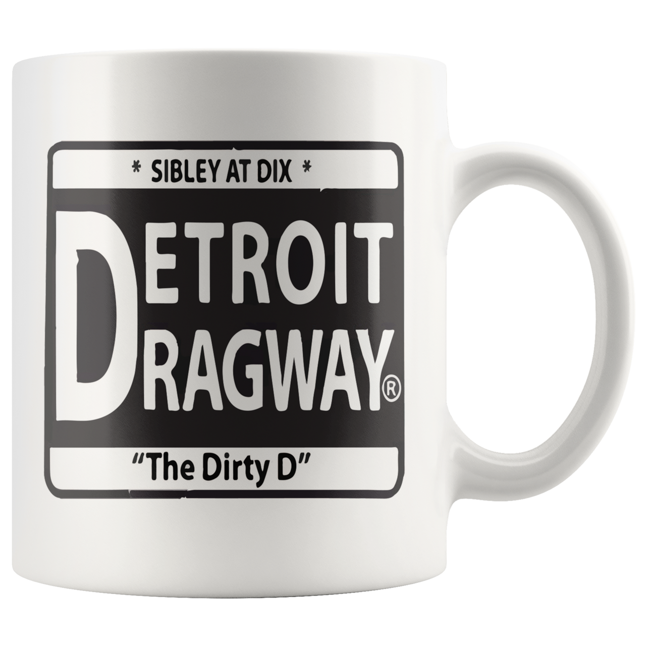 Detroit Dragway® Dirty D Accent Mug