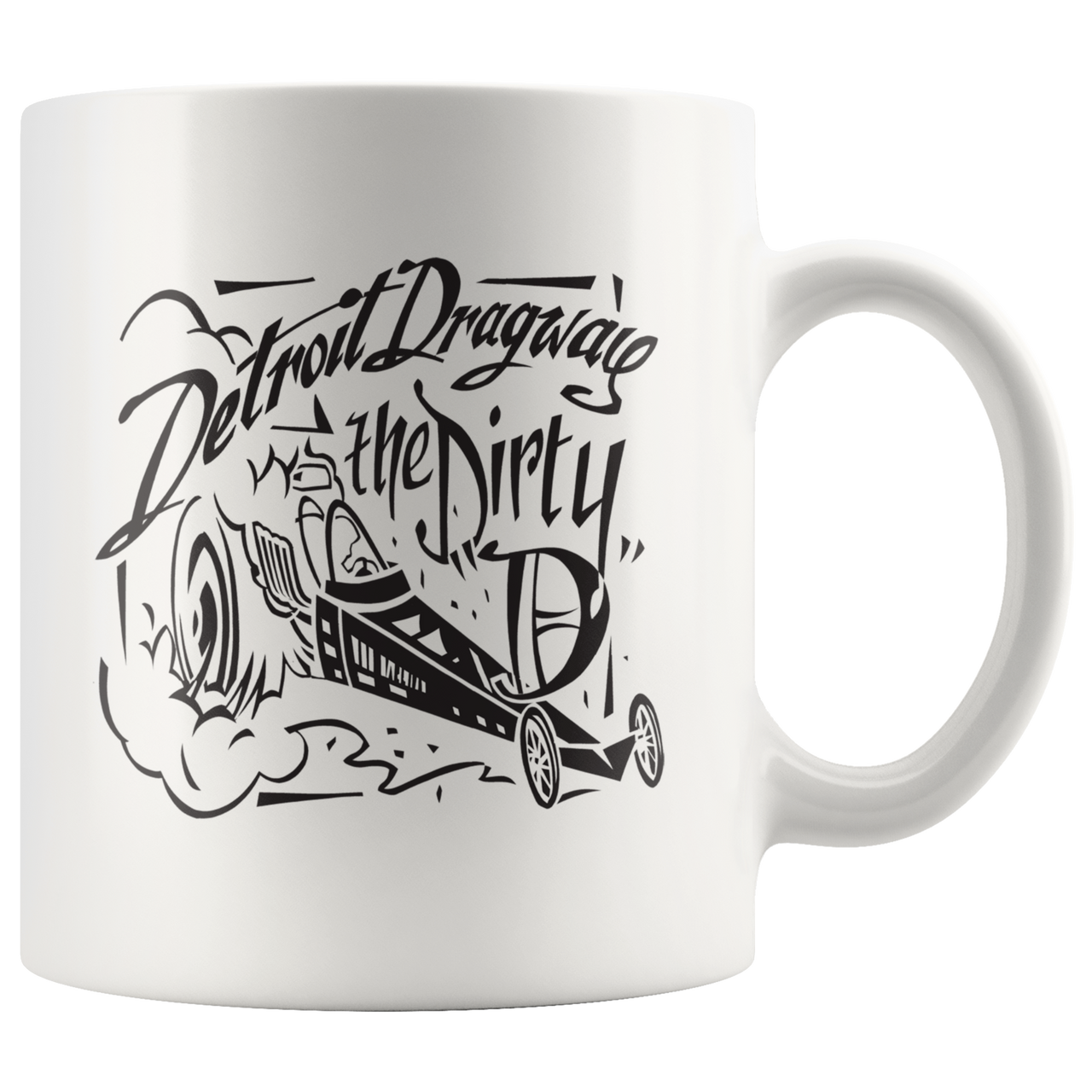 Detroit Dragway® Dirty D & Dragster Accent Mug
