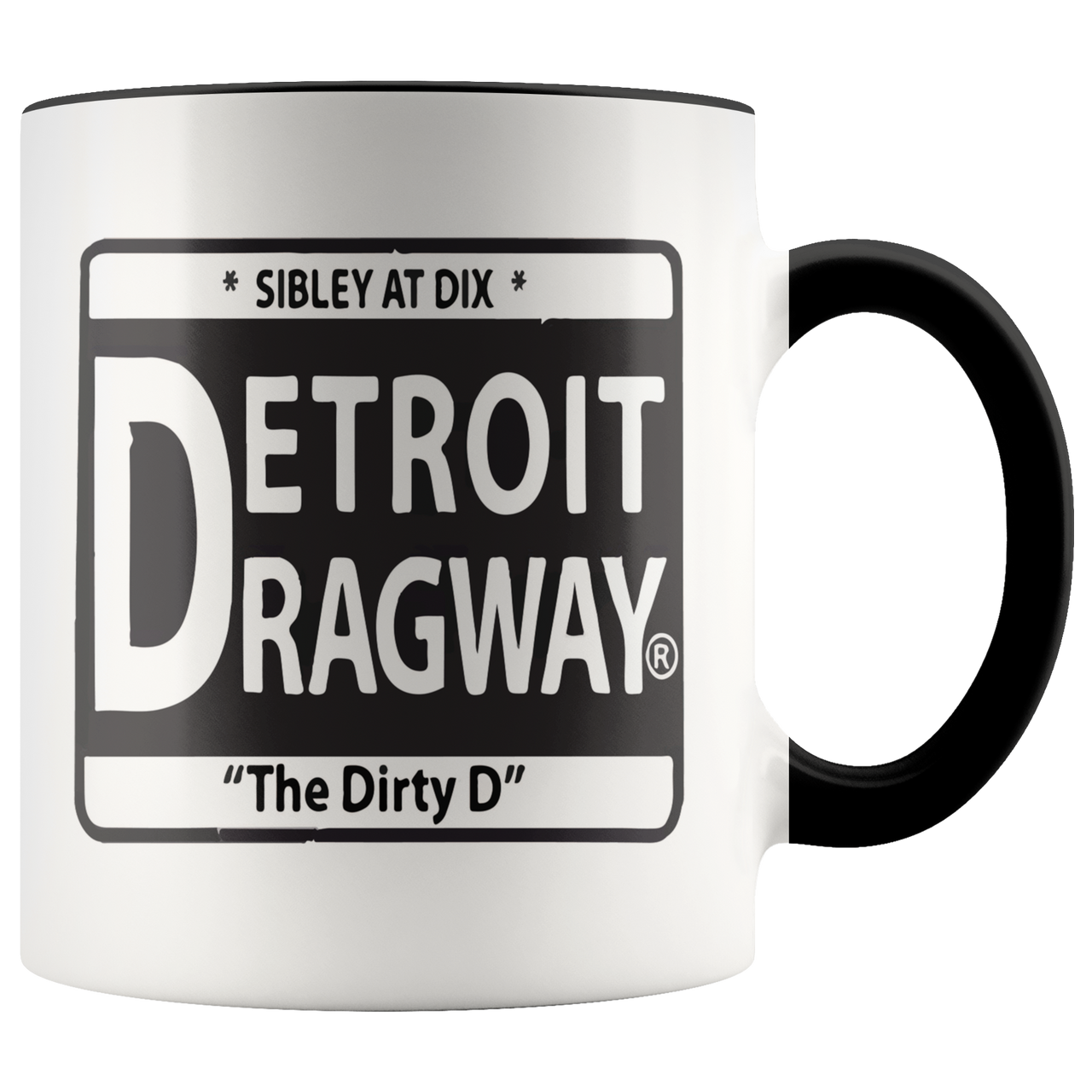 Detroit Dragway® Dirty D Accent Mug