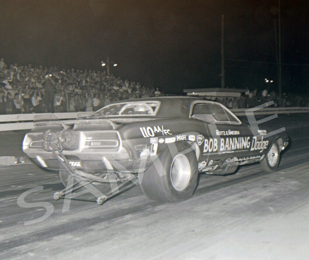 8 x 10" B&W Photo Of The Bob Banning Dodge Funny Car