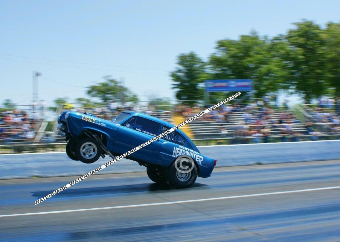 8 x 10" Color Photo of the Kentucky Headhunter Gasser doing a Large Wheelie
