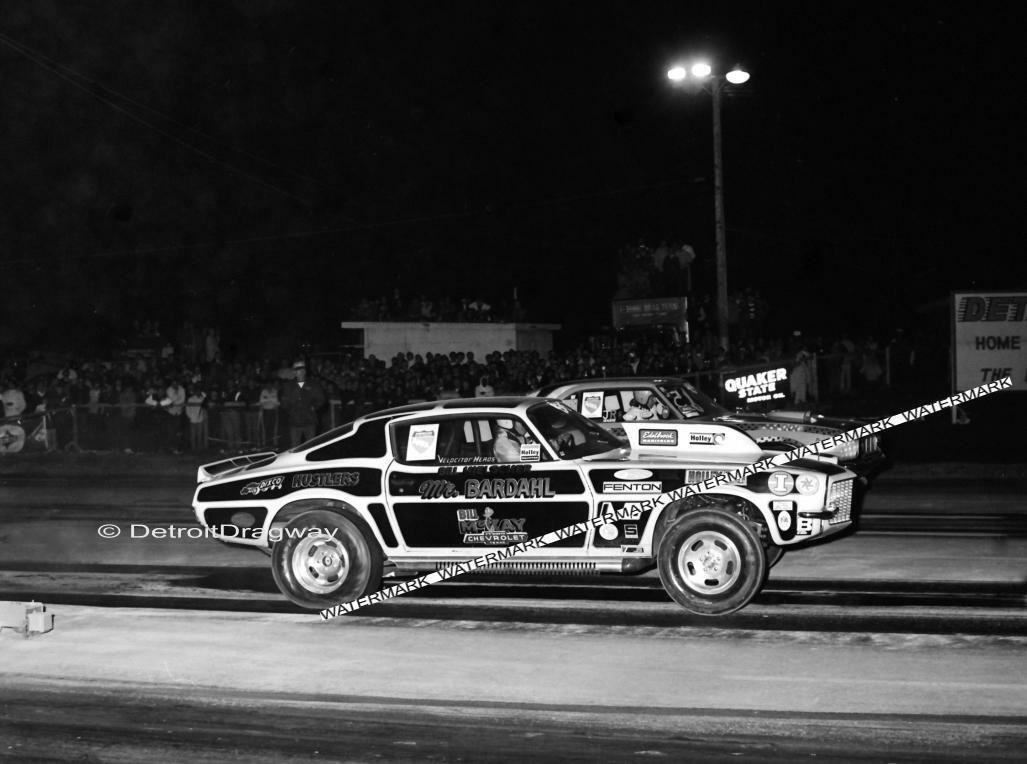 8 x 10" Photo of Mr. Bardahl Racing at Detroit Dragway Made from Negative