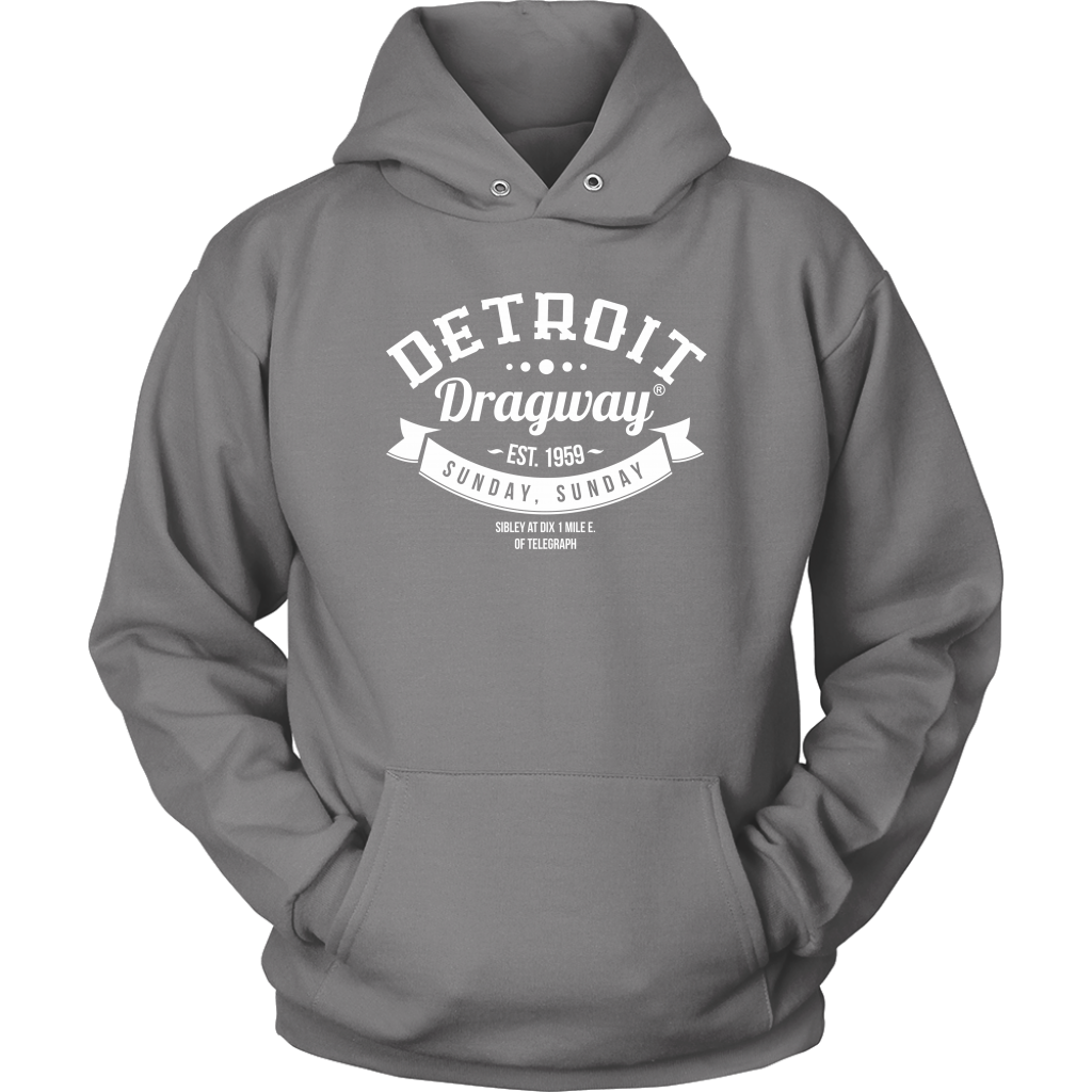 Detroit Dragway® Sunday - Sunday Hoodie Image On Front