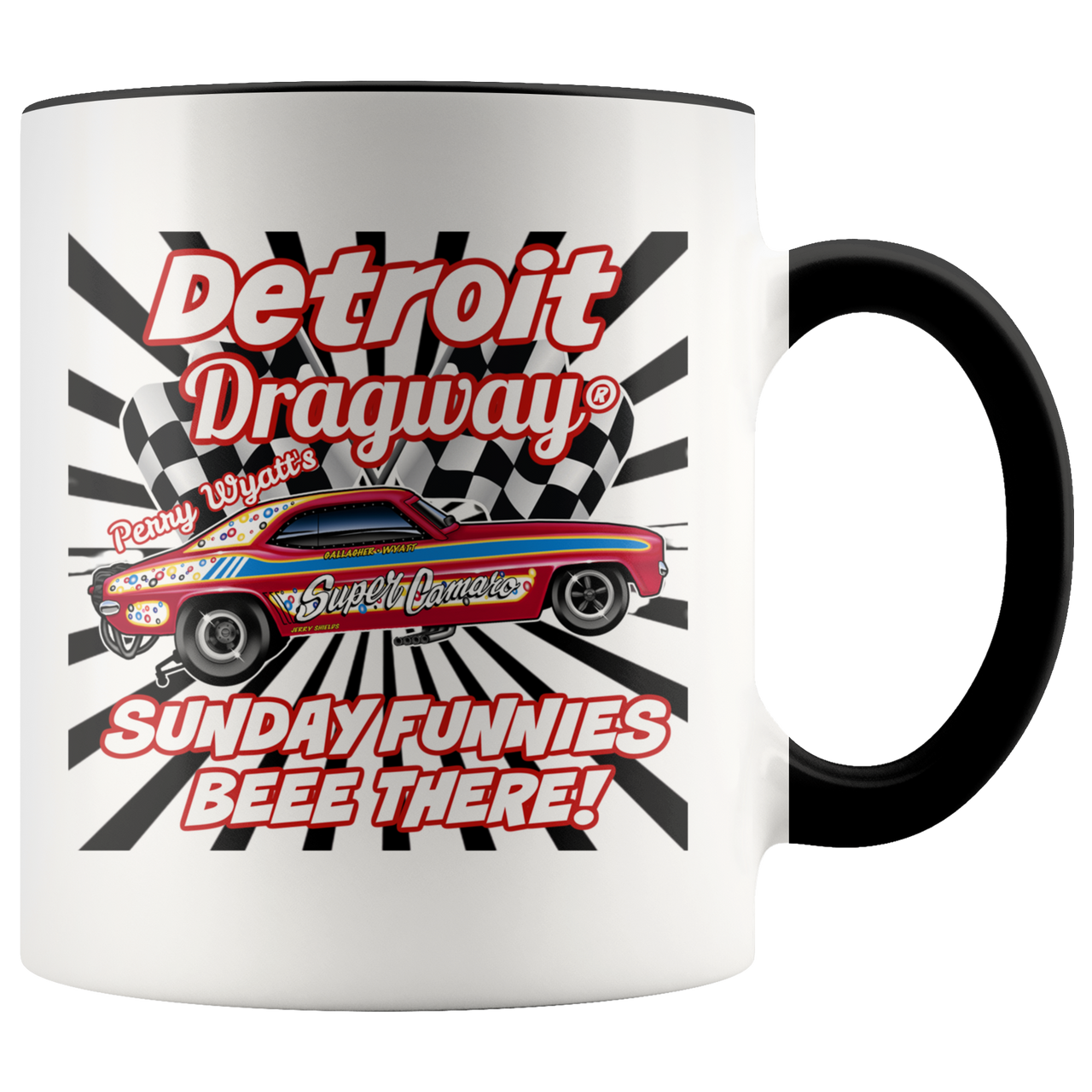 Detroit Dragway® Perry Wyatt's Sunday Funnies Accent Mug